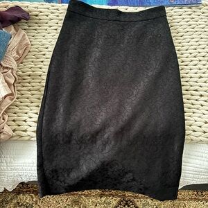 Elegant Black Lace Pencil Skirt midi